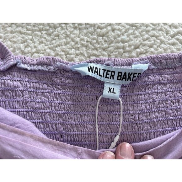 Walter Baker Novalee Top Lavender Eyelet Square Neck Short Puff Sleeve - Picture 13 of 16